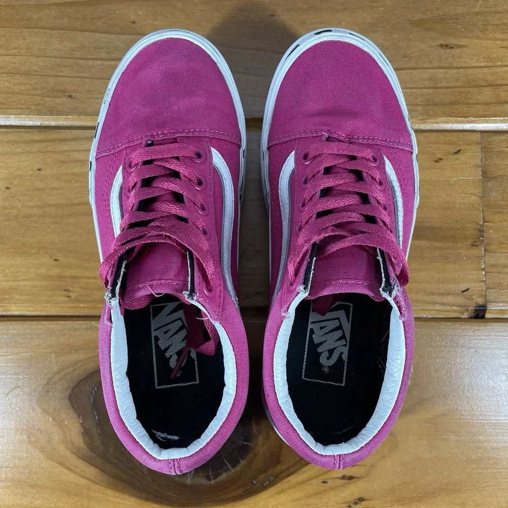 VANS Old Skool Stacked Logo Platform Cabaret Pink Checker Womens 6 / Mens 4.5